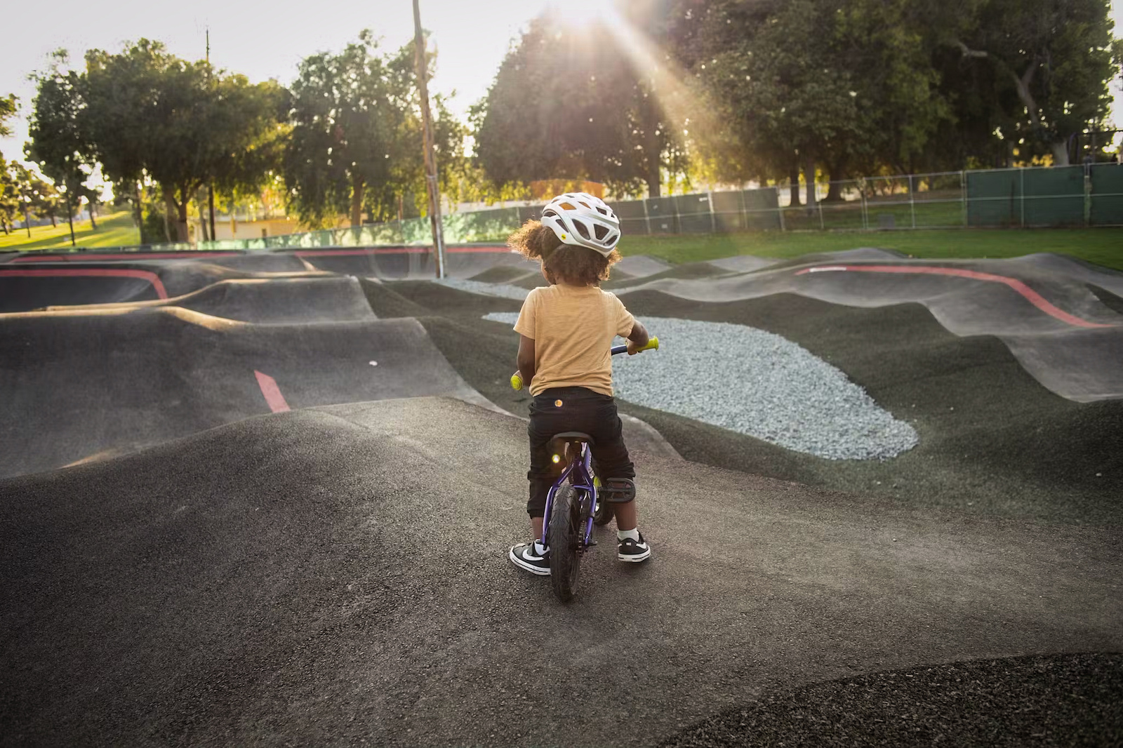 Child on pump track