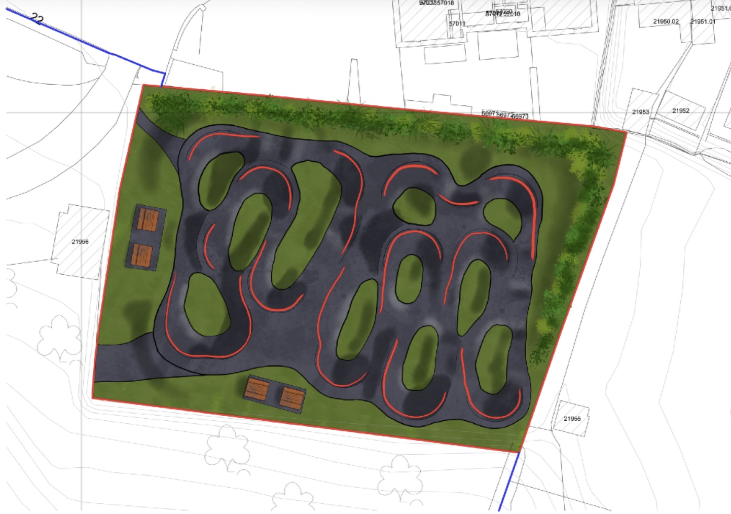 A completed Velosolutions pump track